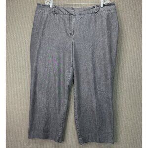 Zac & Rachel Womens Size 20W Gray Capri Pants Stretch Elastic sides Cotton Blend
